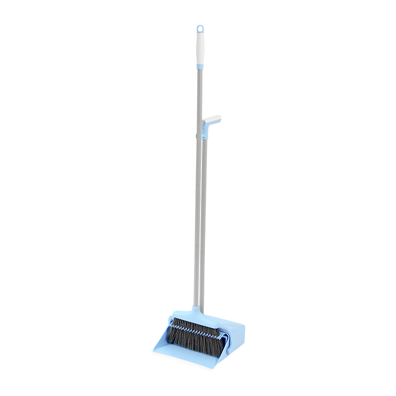 38' Standing Up Broom and Dustpan Set with Double Comb Teeth