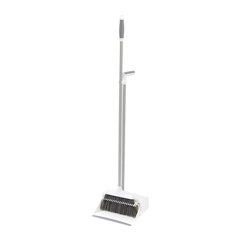 38' Standing Up Broom and Dustpan Set with Double Comb Teeth