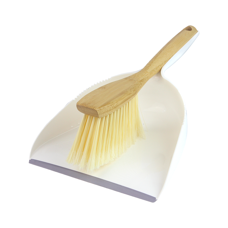 Mini Dustpan and Brush Set with Bamboo Handle