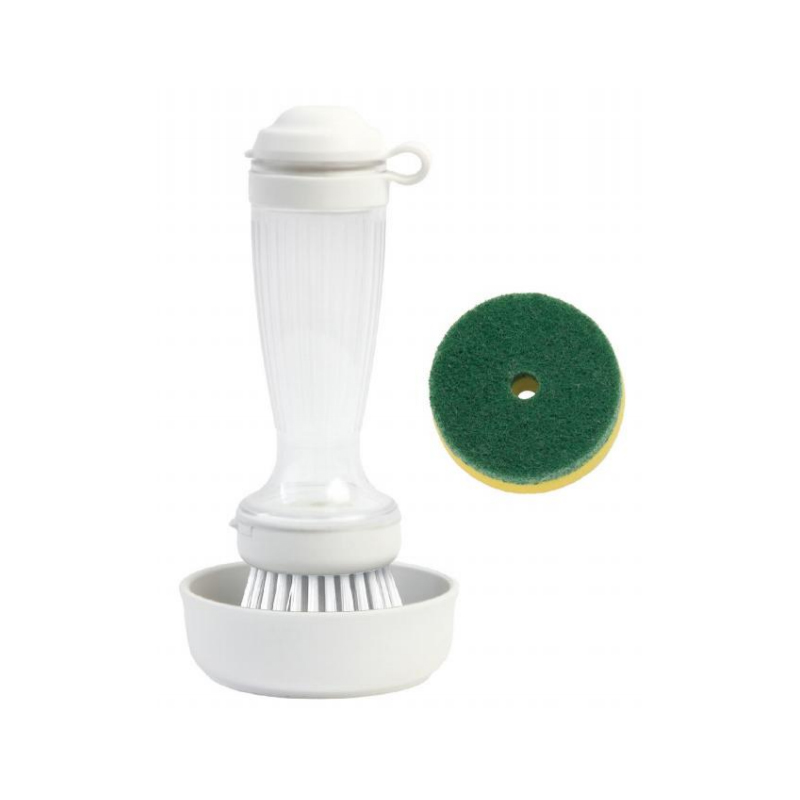 Standing Soap Dispensing Dish Brush with Base